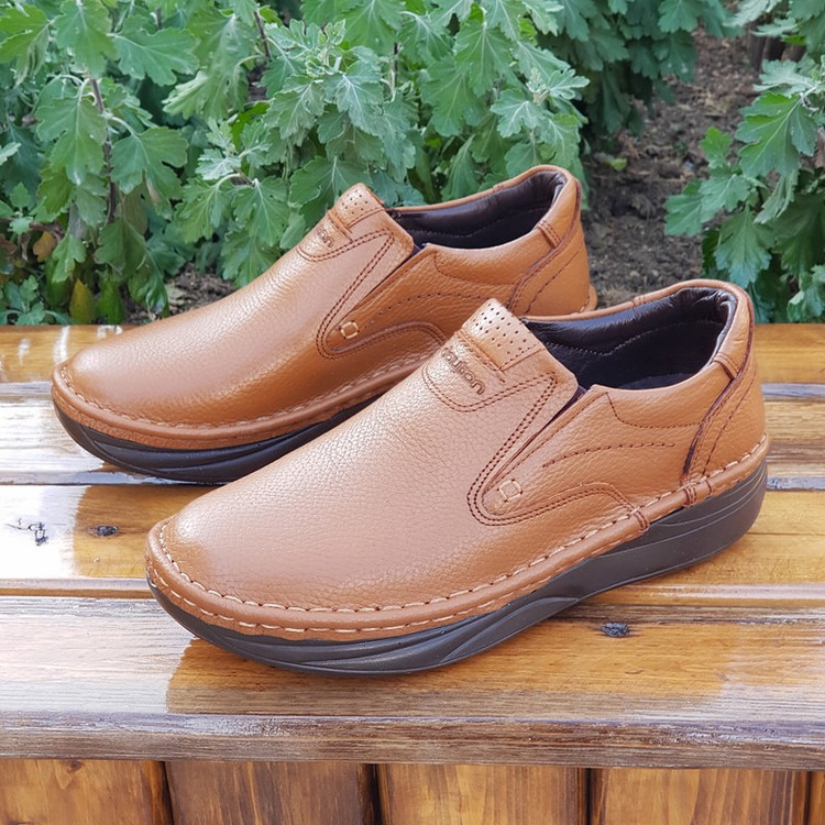 رویه چرم طبیعی کفش طبی مردانه مدل دیتون D1150